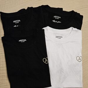 Aritzia Available In Black and White Logo T-Shirts XS, L